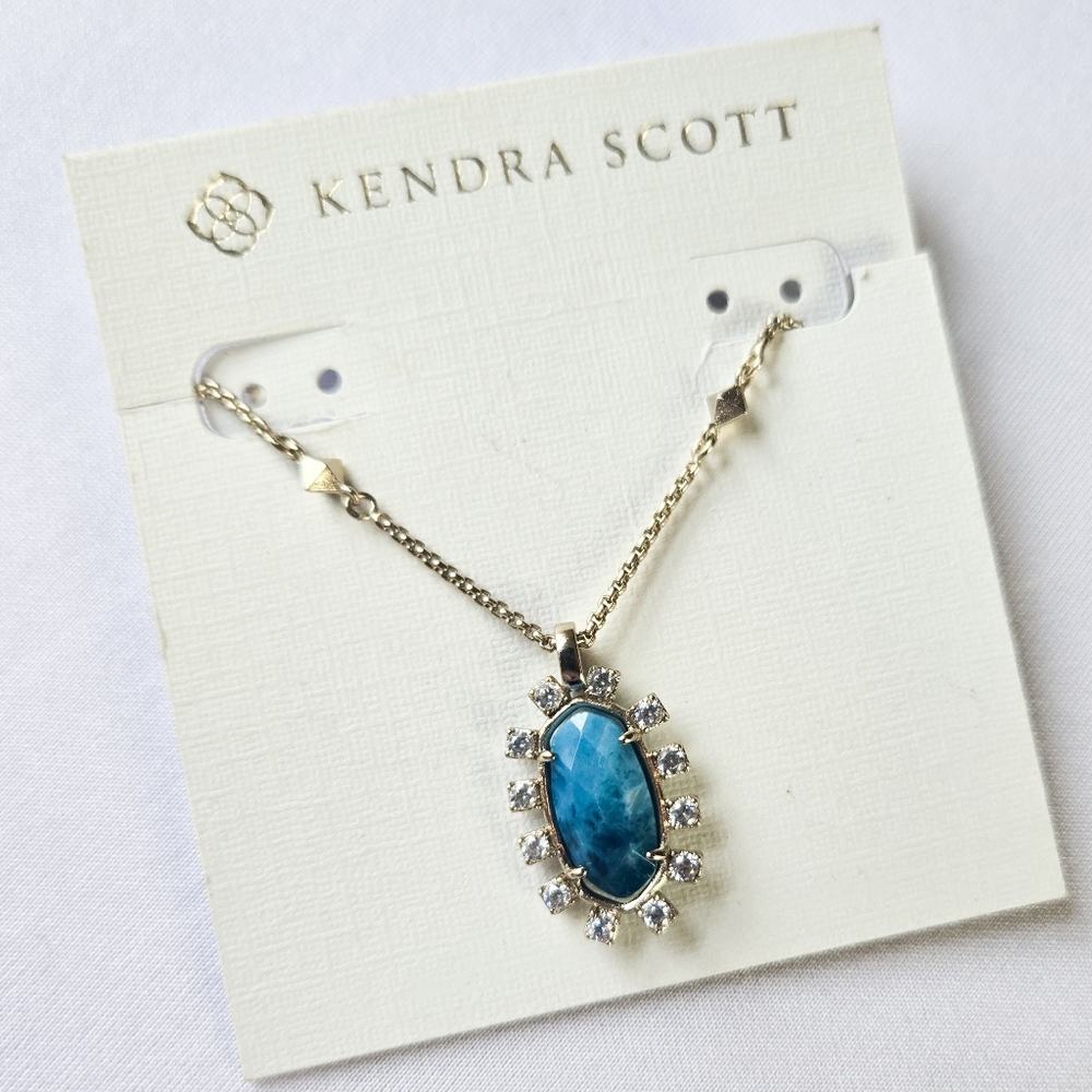 NWT Kendra Scott Brett Aqua Apatite Necklace